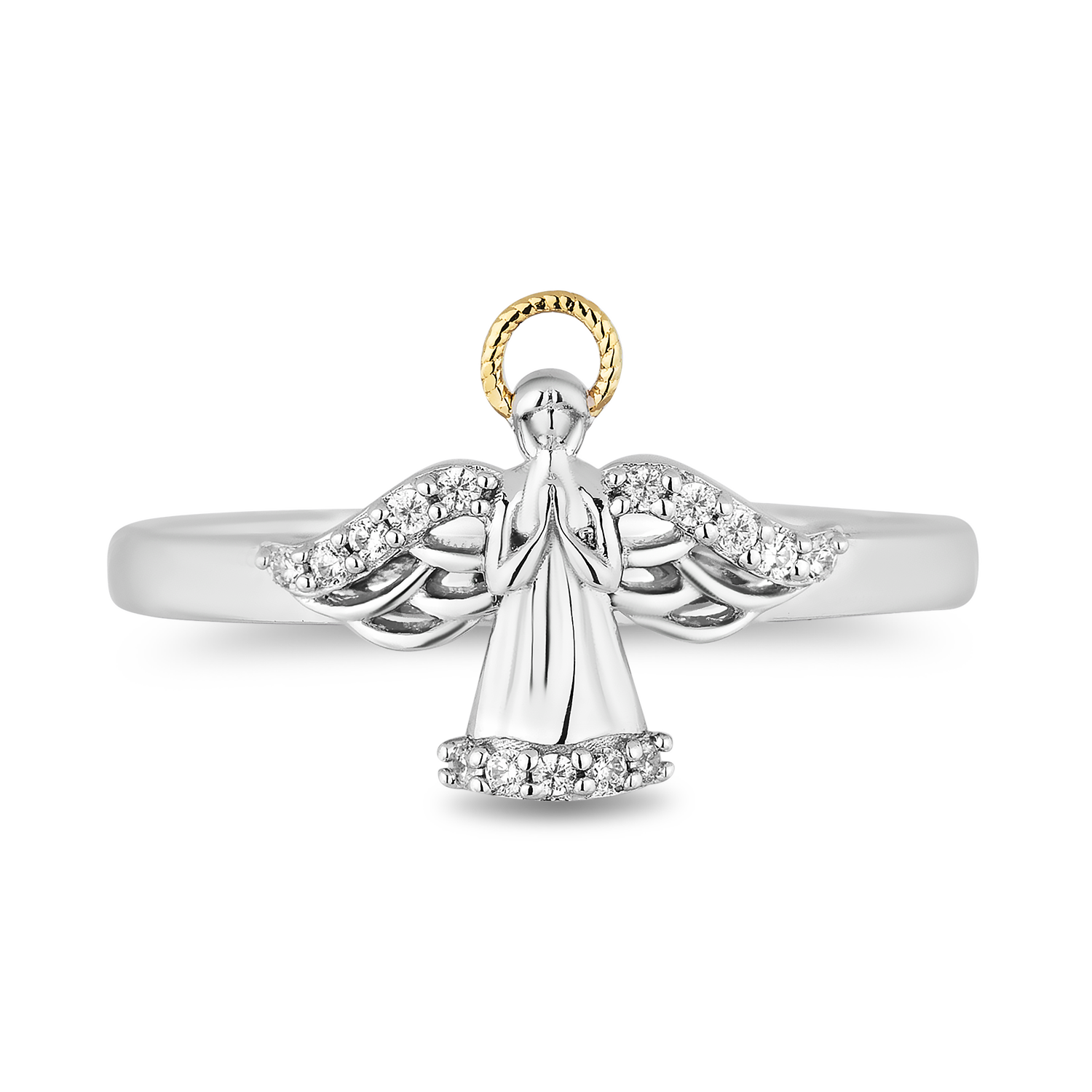 Sterling silver angel ring clearance