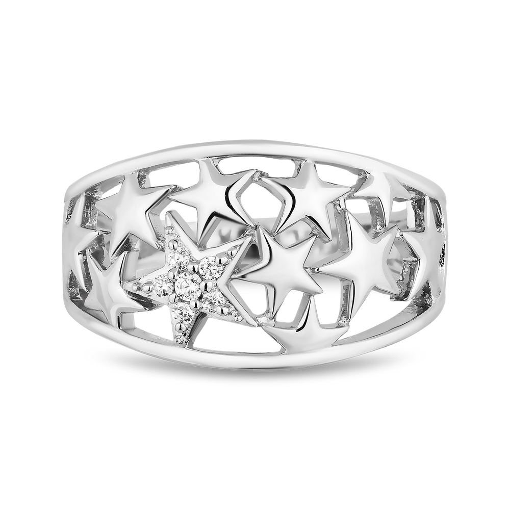 Hallmark Fine Jewelry Star Struck Ring in Sterling Silver with Diamonds