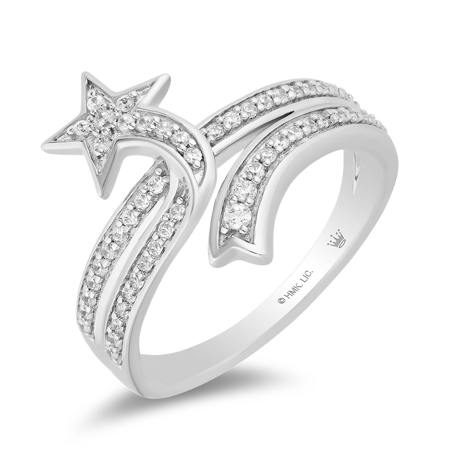 Hallmark Fine Jewelry Shooting Star Ring in Sterling Silver with Diamo