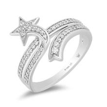 Load image into Gallery viewer, Hallmark Fine Jewelry Shooting Star Ring in Sterling Silver with Diamonds
