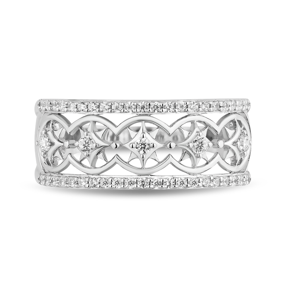 Hallmark Fine Jewelry Star Studded Ring in Sterling Silver with Diamonds