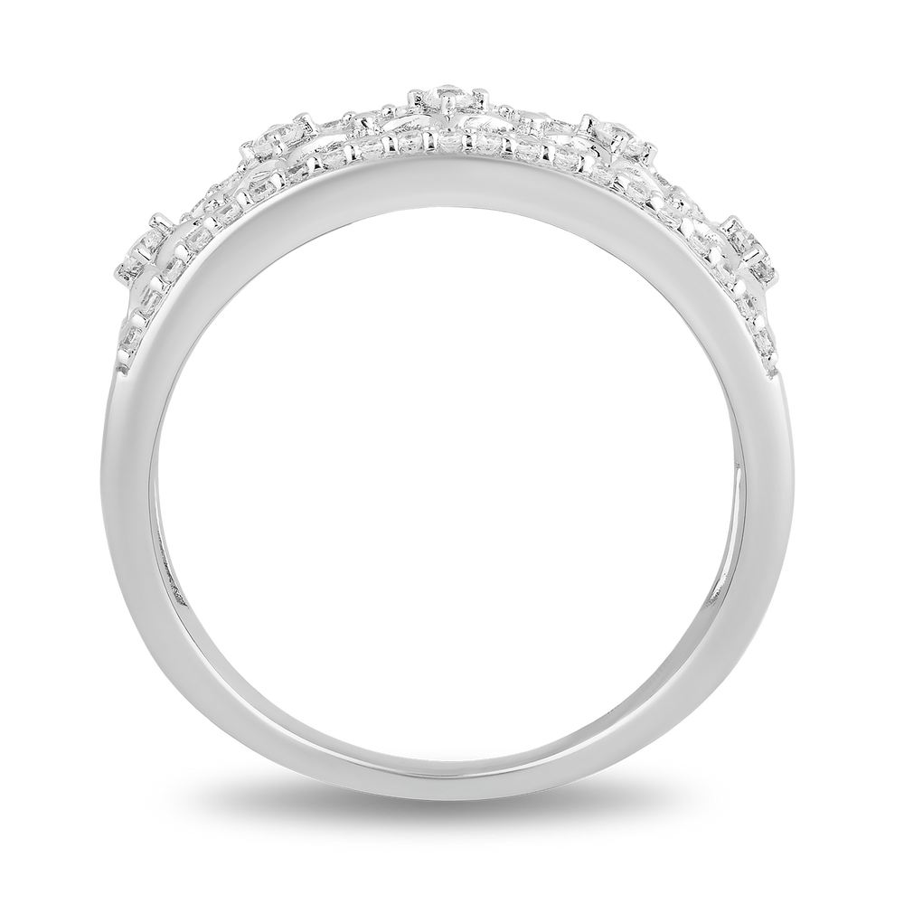 Hallmark Fine Jewelry Star Studded Ring in Sterling Silver with Diamonds