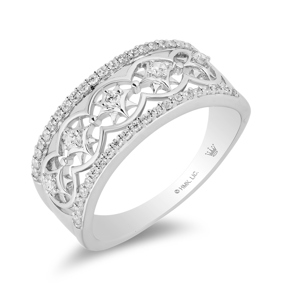 Hallmark Fine Jewelry Star Studded Ring in Sterling Silver with Diamonds