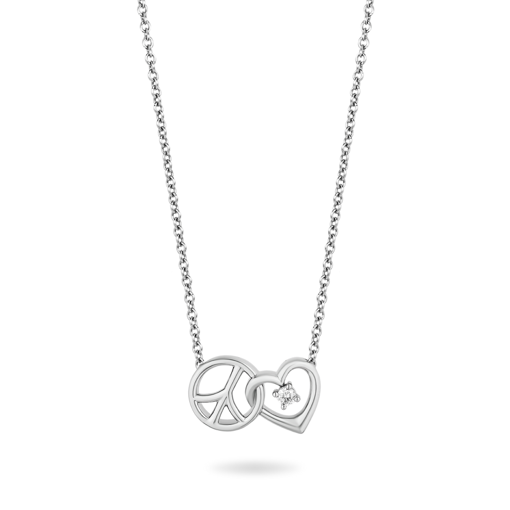 Love Entwined Dancing Diamond Necklace 1/5 ct tw Sterling Silver 18