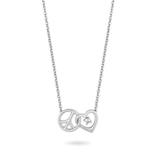 Load image into Gallery viewer, Hallmark Fine Jewelry Peace and Love Necklace in Sterling Silver with Diamond Accents
