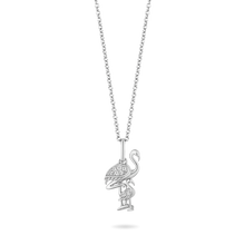Load image into Gallery viewer, Hallmark Fine Jewelry Flamingo Family Pendant in Sterling Silver with Diamonds
