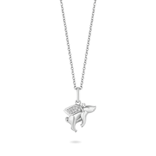 Load image into Gallery viewer, Hallmark Fine Jewelry “When Pigs Fly” Pendant in Sterling Silver with Diamonds
