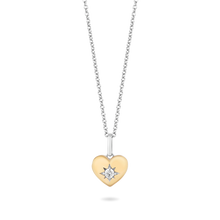 Load image into Gallery viewer, Hallmark Fine Jewelry Heart of Gold Pendant in 14K Yellow Gold &amp; Sterling Silver with Diamond
