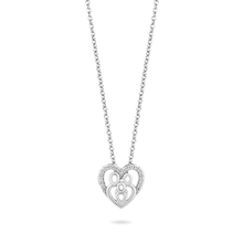 Load image into Gallery viewer, Hallmark Fine Jewelry Family Heart Pendant in Sterling Silver with 1/10 Cttw of Diamonds
