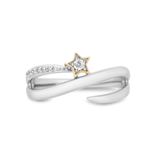 Load image into Gallery viewer, Hallmark Fine Jewelry Wrap Star Ring in Sterling Silver &amp; 14K Yellow Gold with Diamonds
