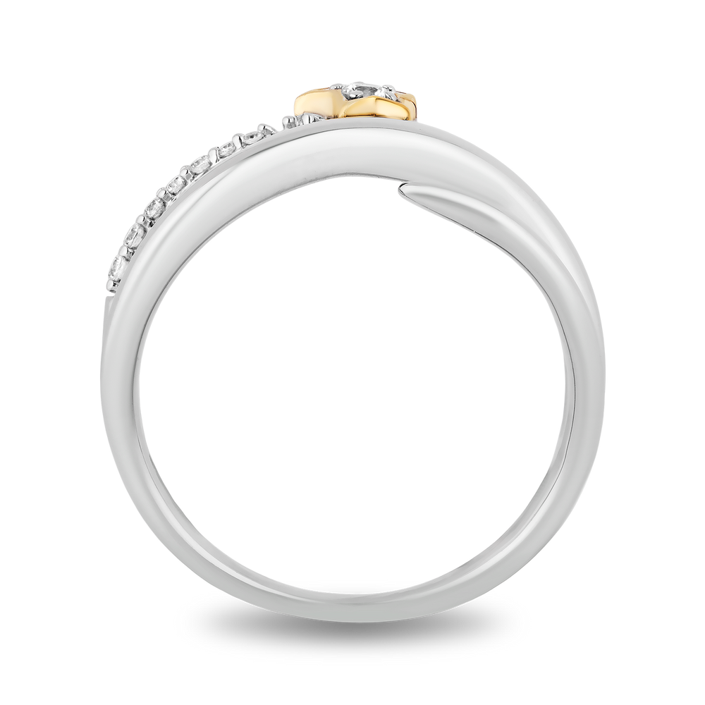 Hallmark Fine Jewelry Wrap Star Ring in Sterling Silver & 14K Yellow Gold with Diamonds