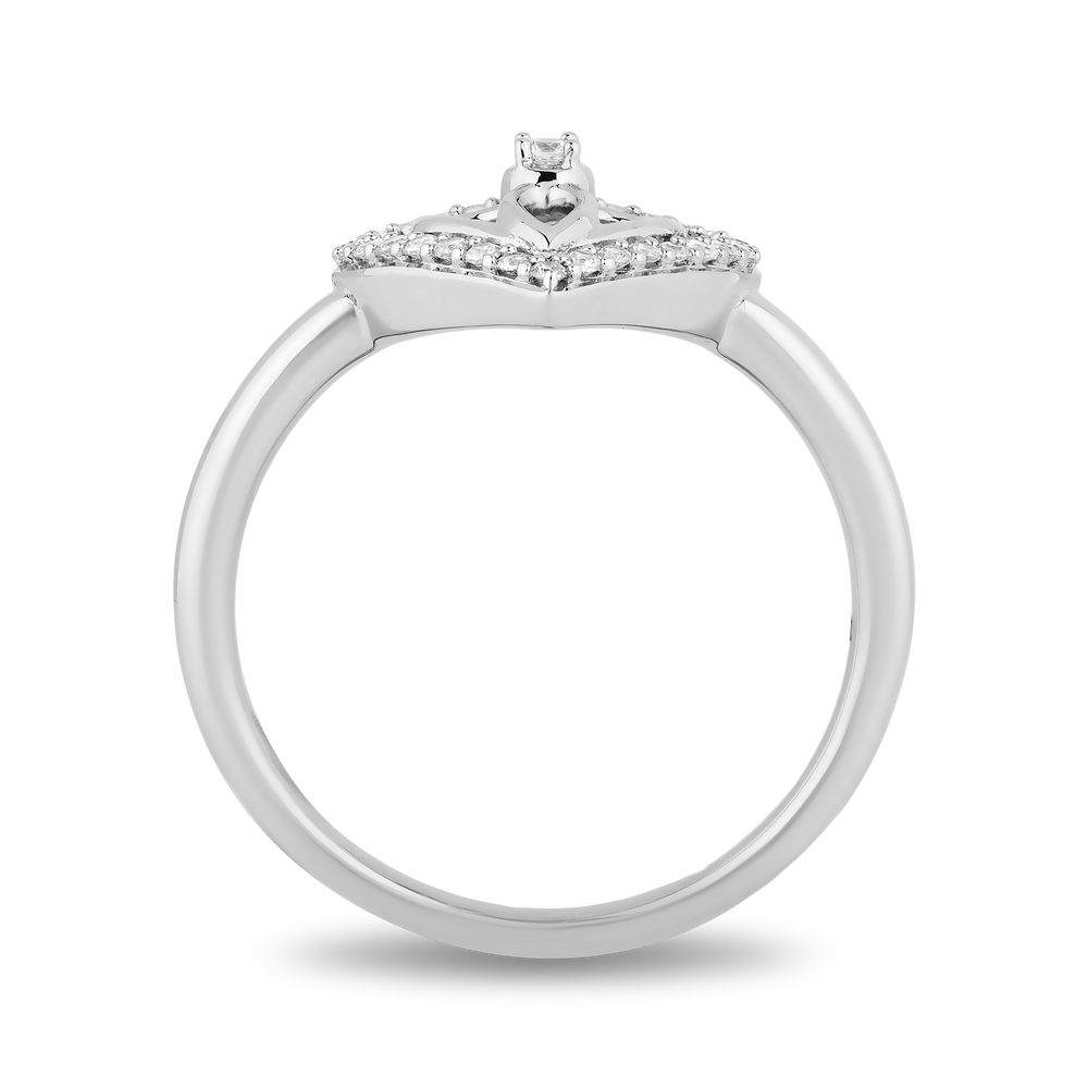 Hallmark Fine Jewelry Mother and Child Ring in Sterling Silver with 1/6 Cttw of Diamonds