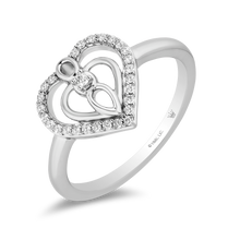 Load image into Gallery viewer, Hallmark Fine Jewelry Mother and Child Ring in Sterling Silver with 1/6 Cttw of Diamonds
