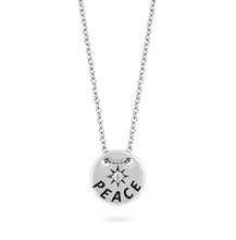 Load image into Gallery viewer, Hallmark Fine Jewelry &quot;Peace&quot; Necklace in Sterling Silver with Diamond Accents
