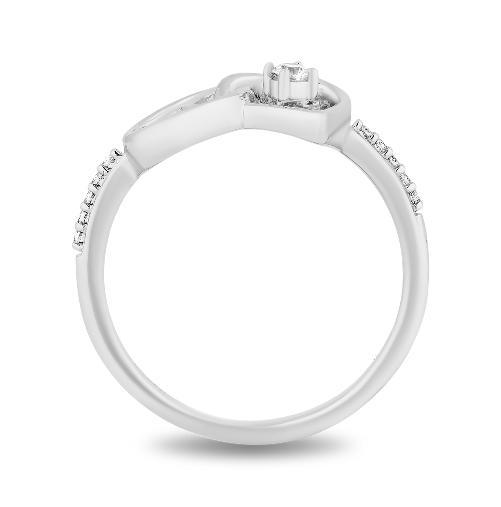 Hallmark Fine Jewelry Peace and Love Ring in Sterling Silver with 1/10 Cttw of Diamonds