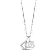 Load image into Gallery viewer, Hallmark Fine Jewelry Quinceanera Charm Pendant in Sterling Silver with Diamonds
