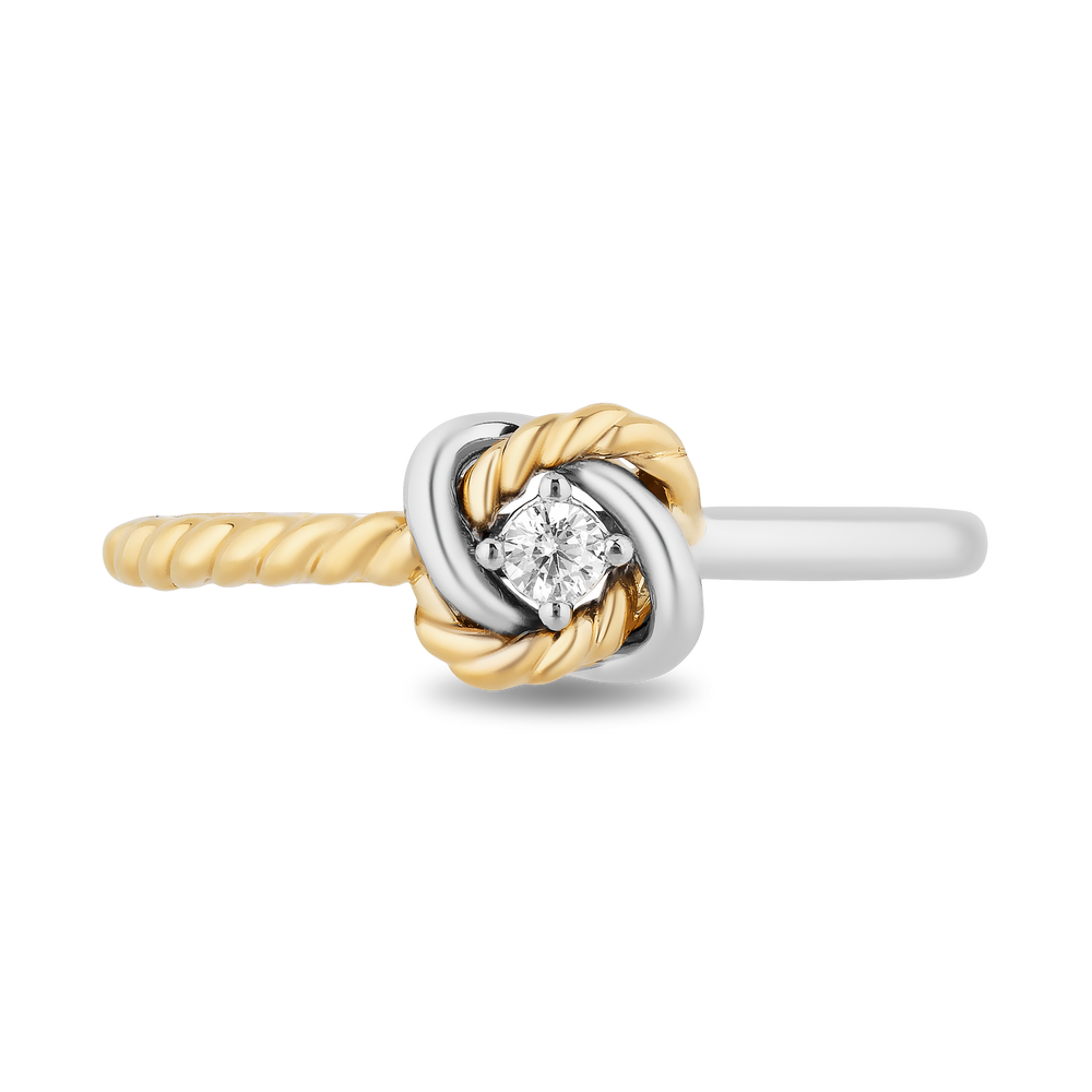Hallmark Fine Jewelry Diamond Love Knot Promise Ring in Sterling Silver and 14K Yellow Gold