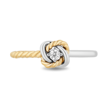 Load image into Gallery viewer, Hallmark Fine Jewelry Diamond Love Knot Promise Ring in Sterling Silver and 14K Yellow Gold
