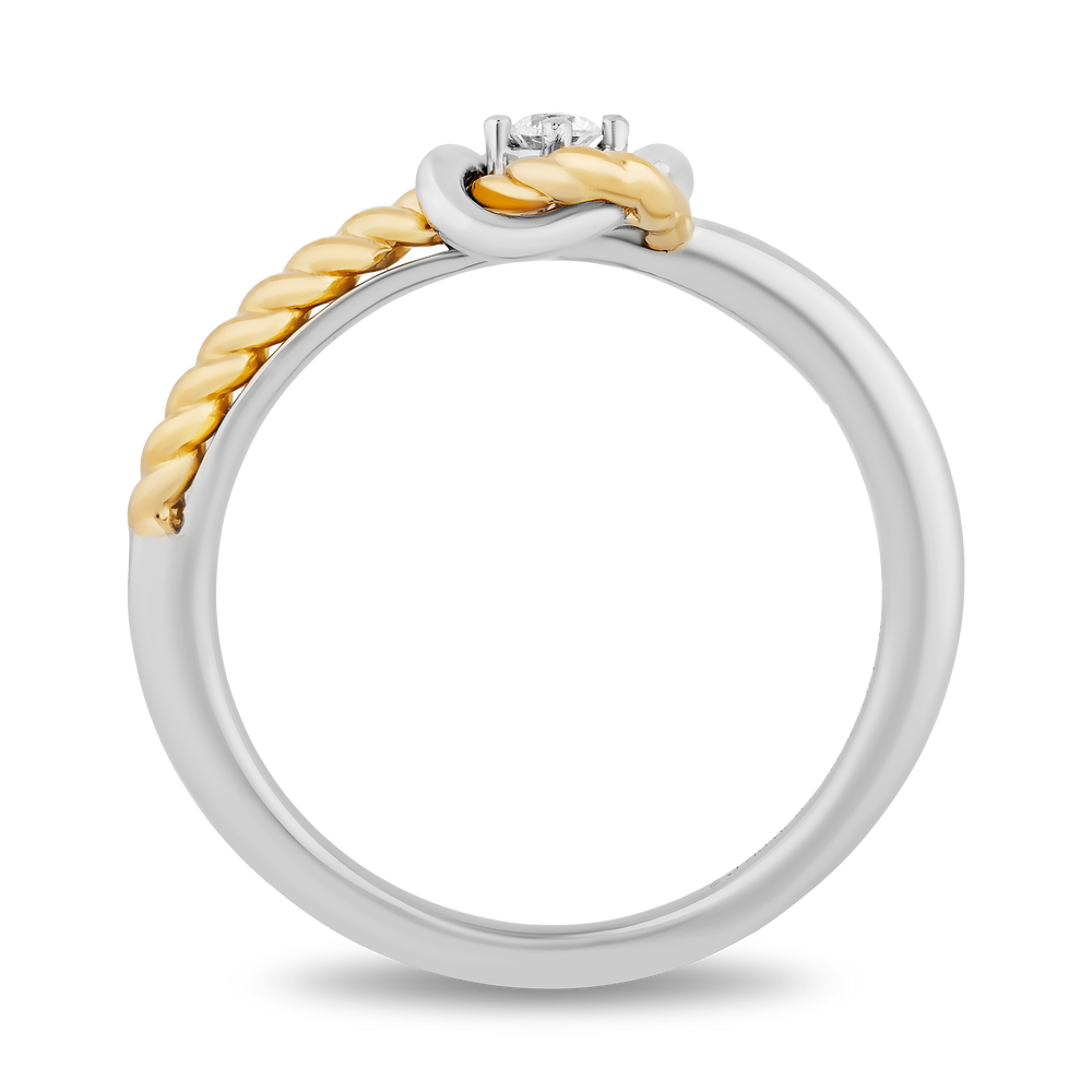 Hallmark Fine Jewelry Diamond Love Knot Promise Ring in Sterling Silver and 14K Yellow Gold