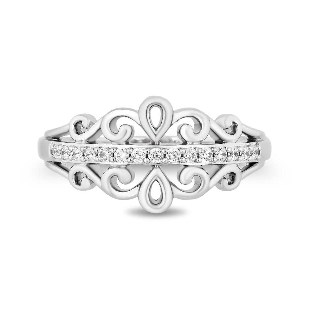 Hallmark Fine Jewelry Touch of Lace Ring in Sterling Silver with Diamonds