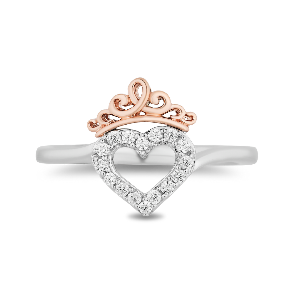 Hallmark Fine Jewelry Heart And Soul Ring in Sterling Silver and 14K Rose Gold with Diamonds