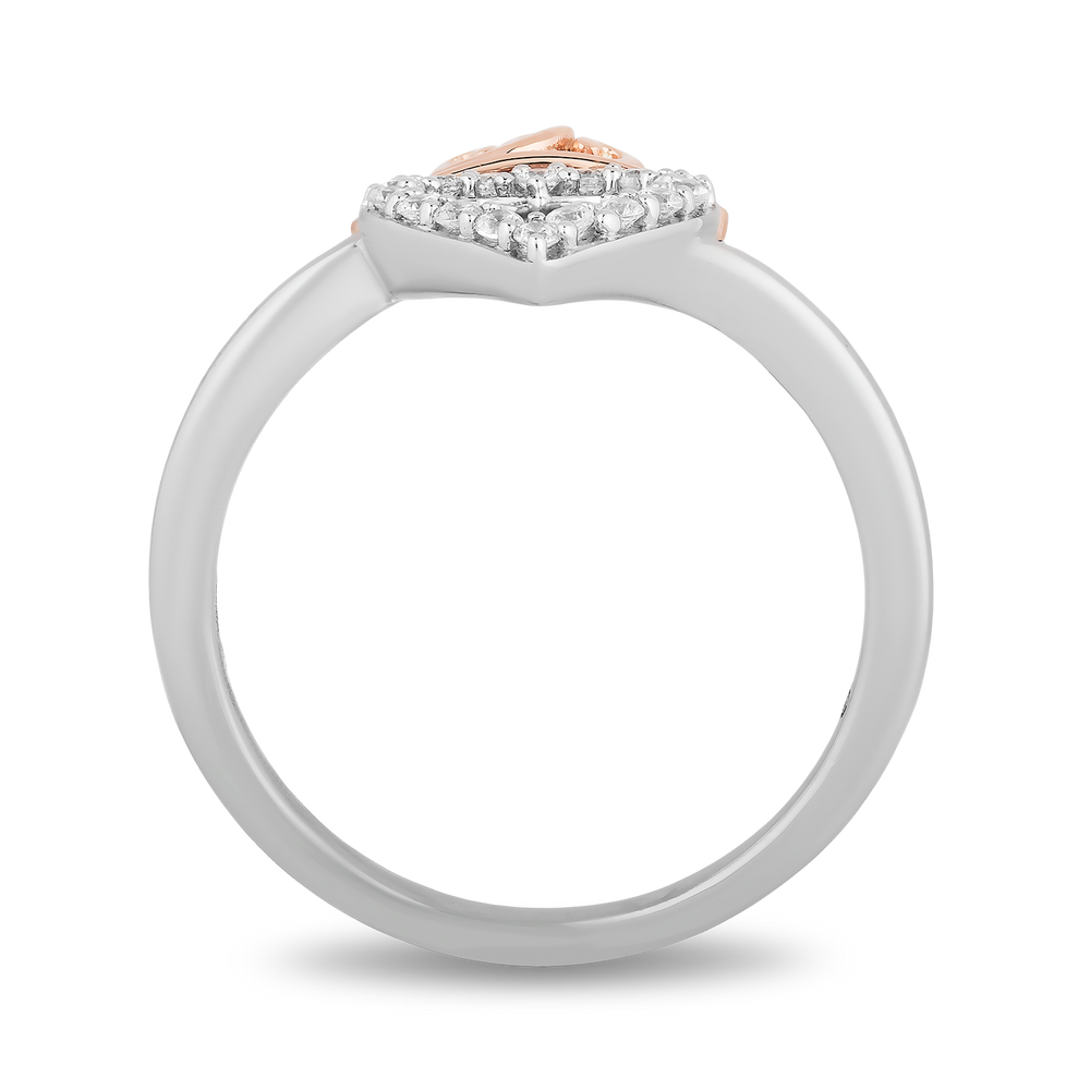 Hallmark Fine Jewelry Heart And Soul Ring in Sterling Silver and 14K Rose Gold with Diamonds
