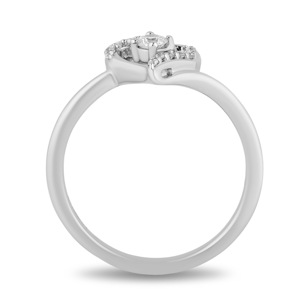 Hallmark Fine Jewelry Medium Heartbeat Promise Ring in Sterling Silver with Diamonds