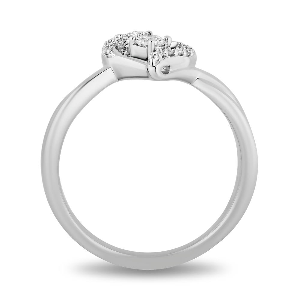 Hallmark Fine Jewelry Large Heartbeat Promise Ring in Sterling Silver with Diamonds