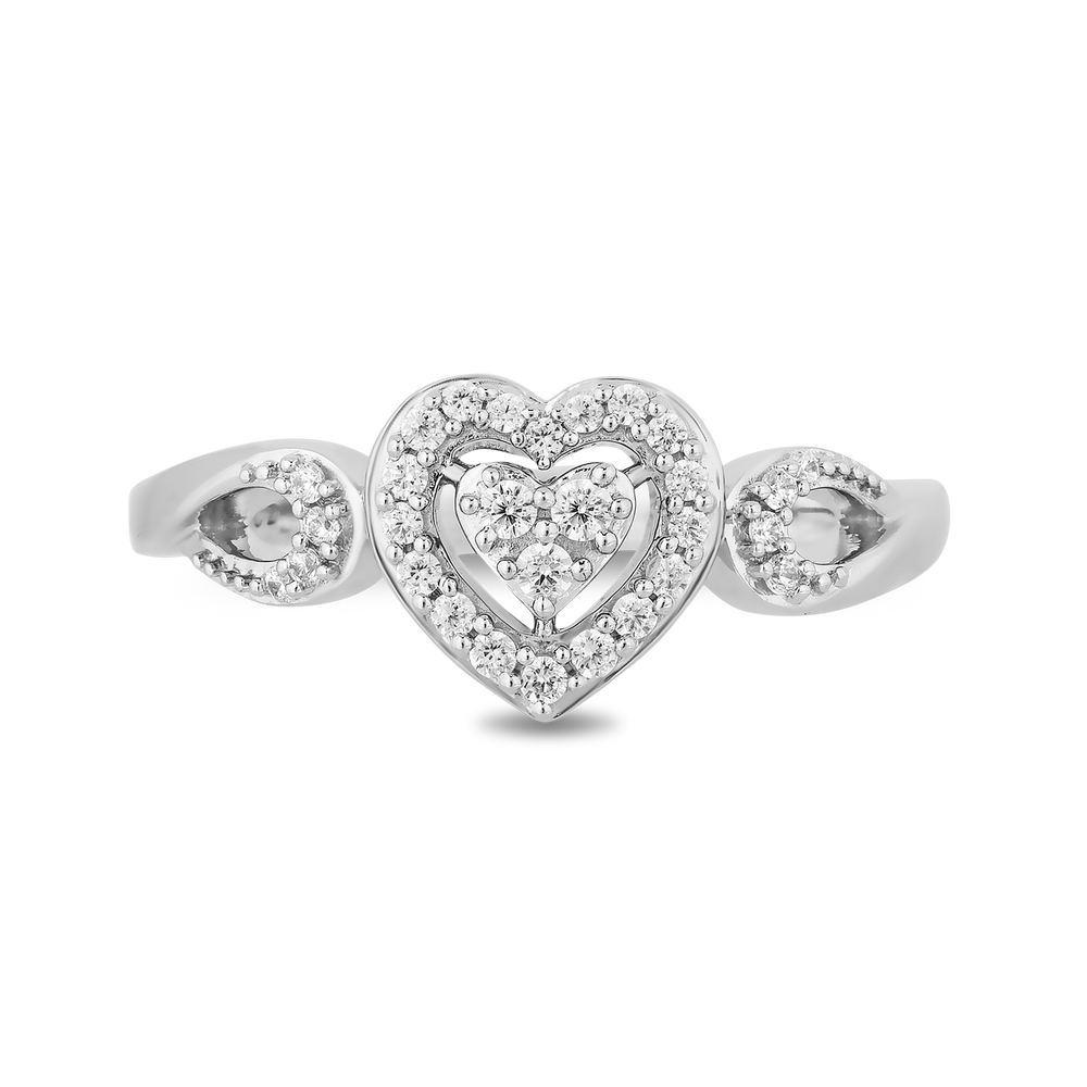 Hallmark Fine Jewelry Heart’s Desire Promise Ring in Sterling Silver with Diamonds