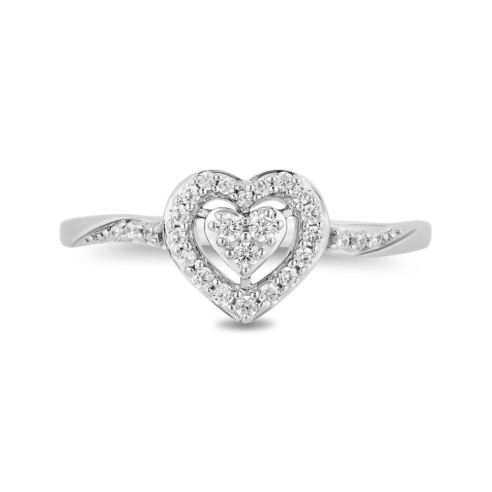 Hallmark Fine Jewelry With All My Heart Promise Ring in Sterling Silver with Diamonds