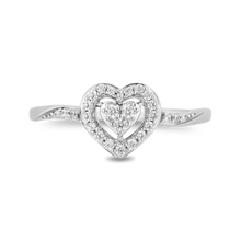 Load image into Gallery viewer, Hallmark Fine Jewelry With All My Heart Promise Ring in Sterling Silver with Diamonds
