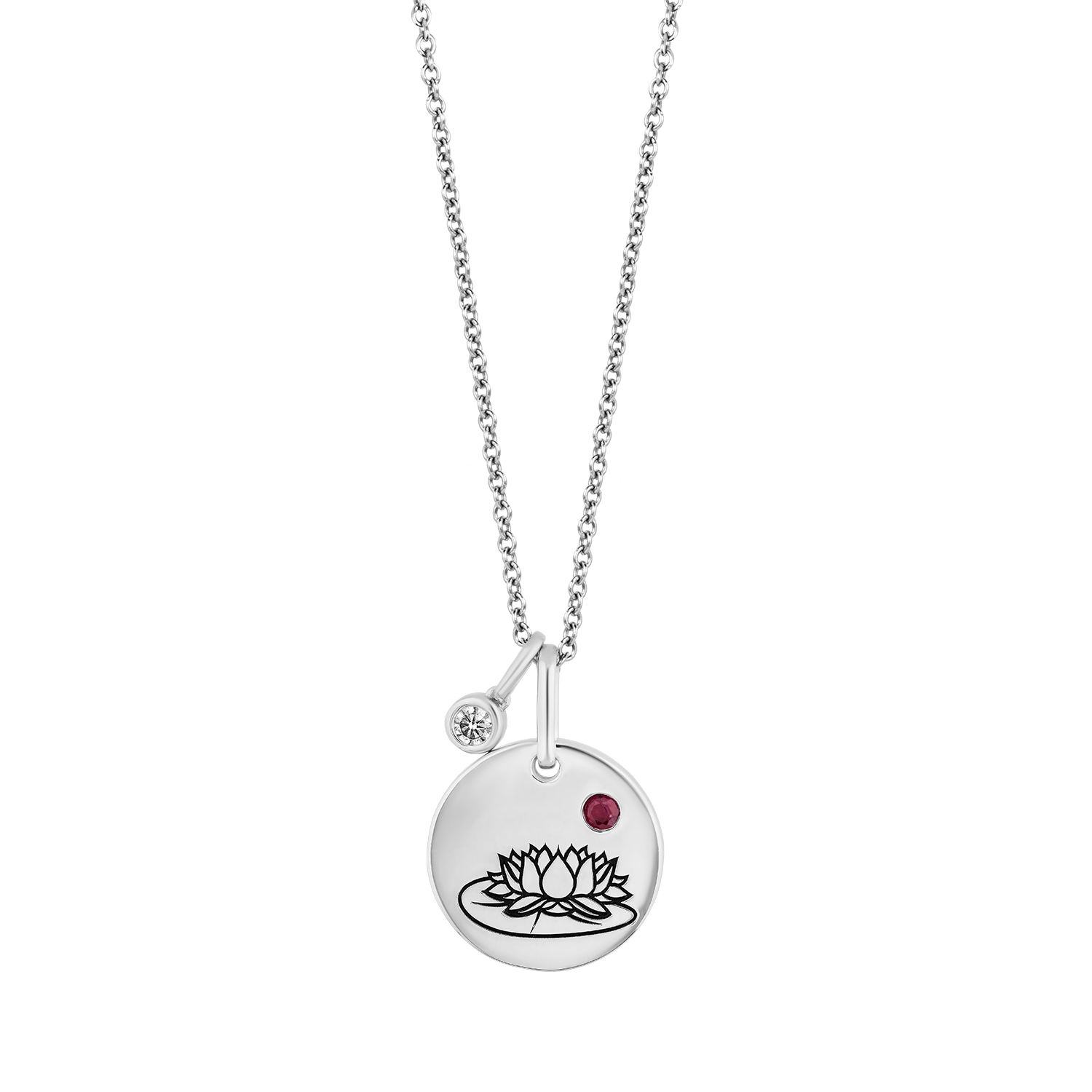 Blossom Birth Flower & Diamond Necklace in Sterling Silver