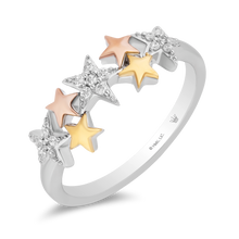 Load image into Gallery viewer, Hallmark Fine Jewelry Starry Night Ring in Sterling Silver and 14K Yellow and Rose Gold with Diamonds

