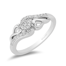 Load image into Gallery viewer, Hallmark Fine Jewelry Open Heart Diamond Promise Ring in Sterling Silver
