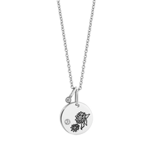 Load image into Gallery viewer, Hallmark Fine Jewelry April Flower of the Month Pendant in Sterling Silver with White Topaz and Diamond Accent
