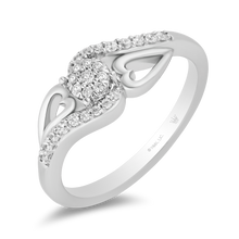 Load image into Gallery viewer, Hallmark Fine Jewelry Melted Heart Diamond Promise Ring in Sterling Silver
