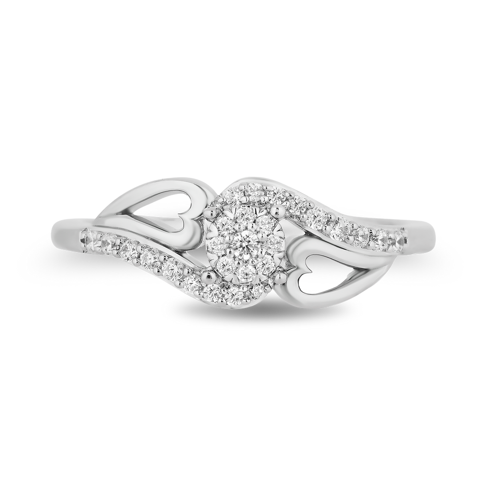 Hallmark Fine Jewelry Melted Heart Diamond Promise Ring in Sterling Silver