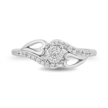 Load image into Gallery viewer, Hallmark Fine Jewelry Melted Heart Diamond Promise Ring in Sterling Silver

