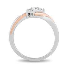 Load image into Gallery viewer, Hallmark Fine Jewelry Two-Tone Eternal Connection Promise Ring in Sterling Silver and 14K Rose Gold with Diamonds
