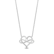 Load image into Gallery viewer, Hallmark Fine Jewelry Infinity Love Heart Necklace in Sterling Silver with 1/4 Cttw Diamonds
