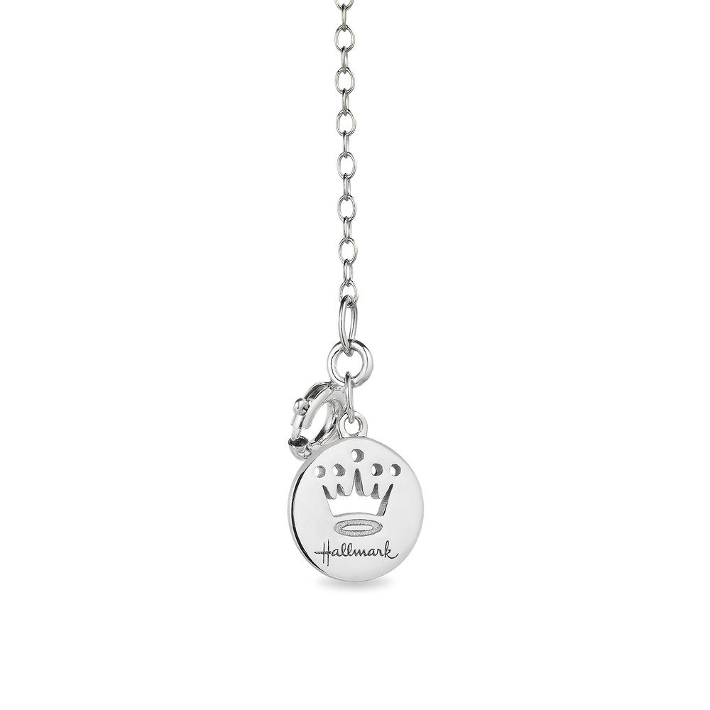 Hallmark Fine Jewelry Turtle Pendant in Sterling Silver with Diamonds & Created Emerald