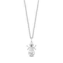 Load image into Gallery viewer, Hallmark Fine Jewelry Swirling Snowman Pendant in Sterling Silver with Diamond Accent
