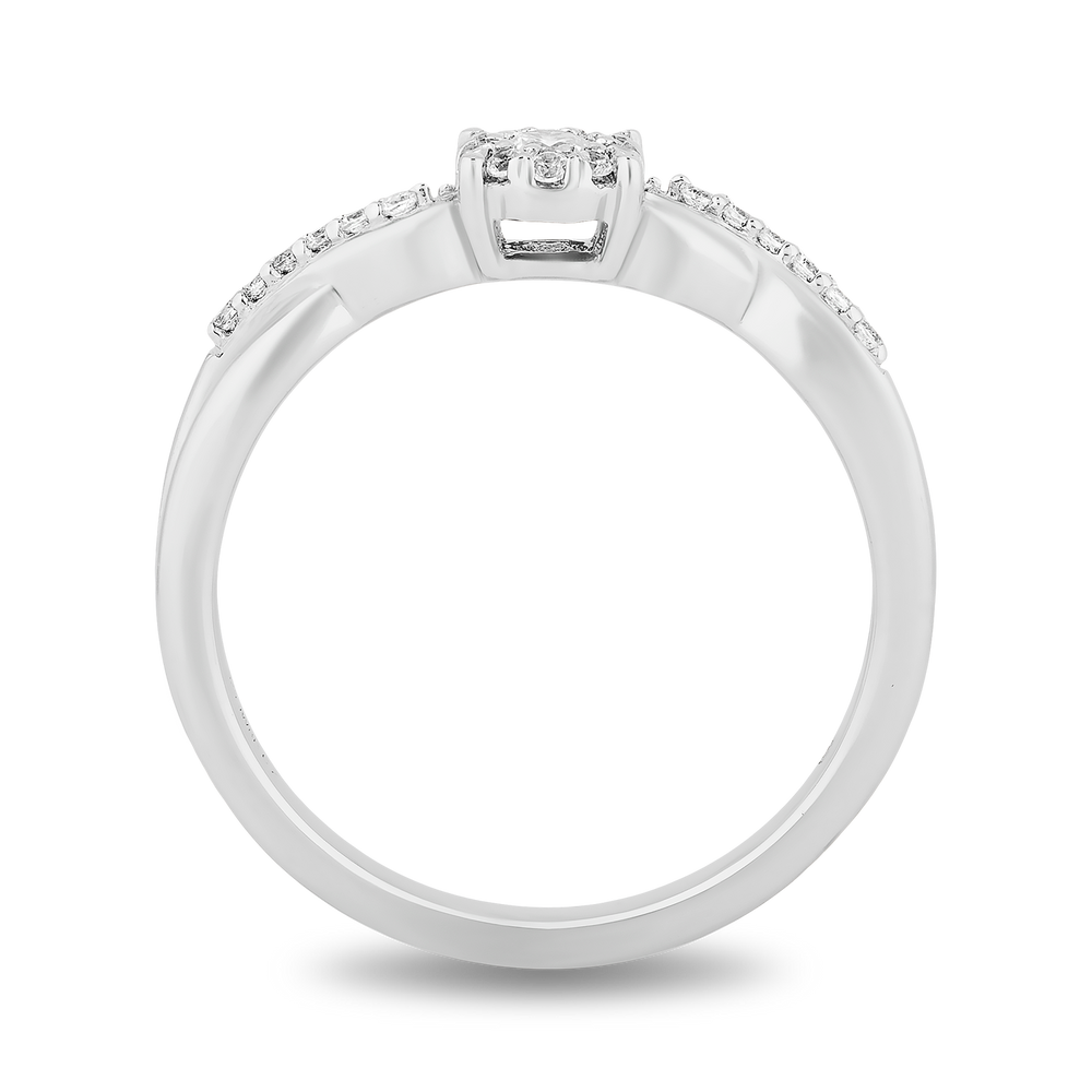 Hallmark Fine Jewelry Diamond Halo Criss-Cross Promise Ring in Sterling Silver