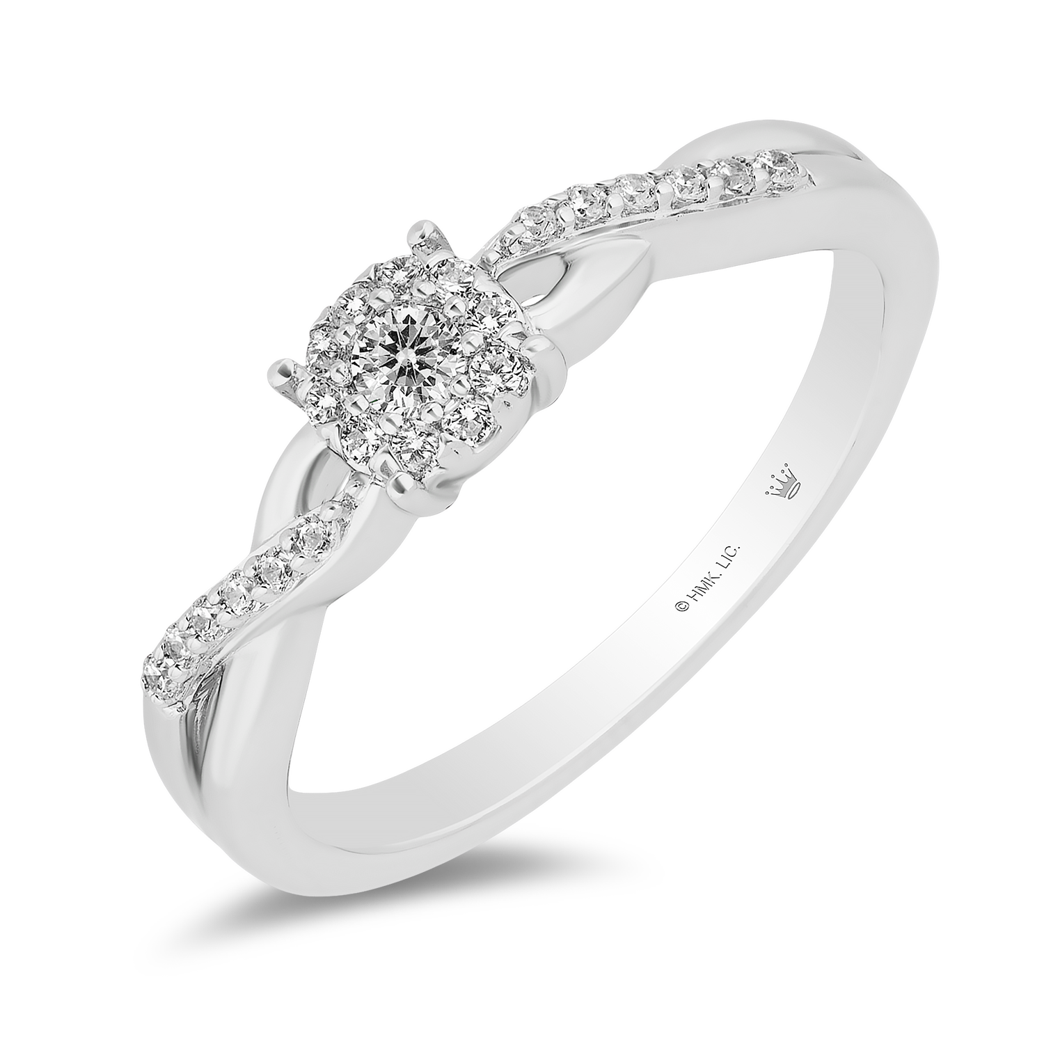 Hallmark Fine Jewelry Diamond Halo Criss-Cross Promise Ring in Sterling Silver 9 by Hallmark Diamonds I Fine Jewelry