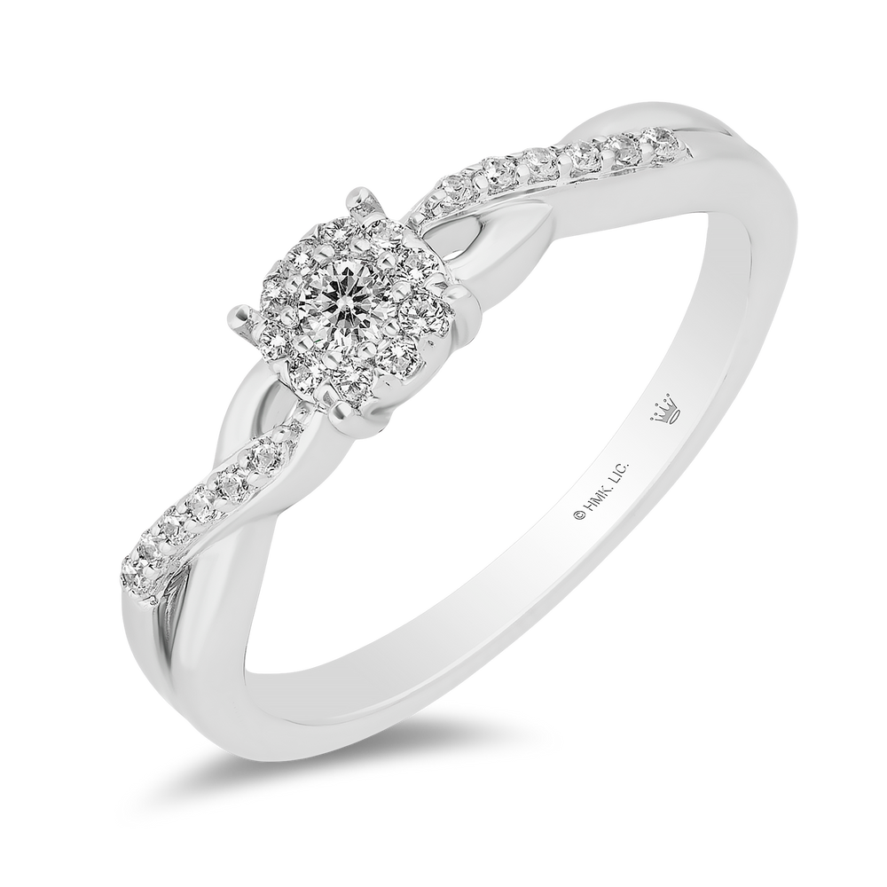 Hallmark Fine Jewelry Diamond Halo Criss-Cross Promise Ring in Sterling Silver