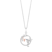 Load image into Gallery viewer, Hallmark Fine Jewelry Hummingbird Medallion in Sterling Silver &amp; 14K Rose Gold with Diamonds
