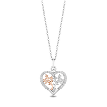 Load image into Gallery viewer, Hallmark Fine Jewelry Blooming Heart Pendant in Sterling Silver &amp; 14K Rose Gold with Diamonds
