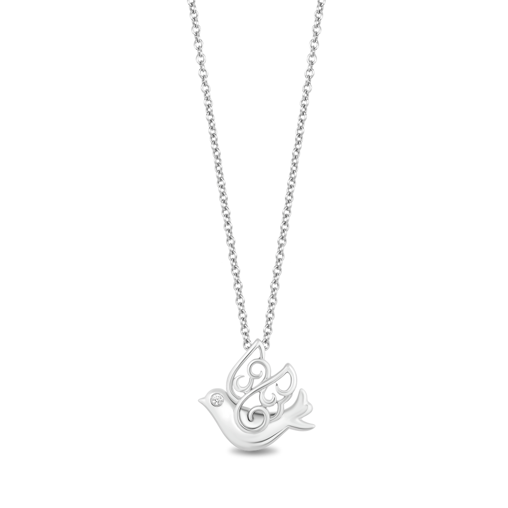Hallmark Fine Jewelry Lace Dove Pendant in Sterling Silver with Diamond