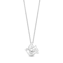 Load image into Gallery viewer, Hallmark Fine Jewelry Lace Dove Pendant in Sterling Silver with Diamond
