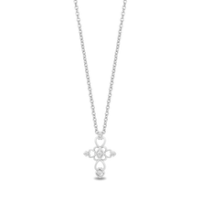 Load image into Gallery viewer, Hallmark Fine Jewelry Baroque Lace Cross Pendant in Sterling Silver with Diamonds
